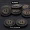 4 Pieces Brown Faux Wood Plastic Buttons Four Hole 27mm 1 1/8"
